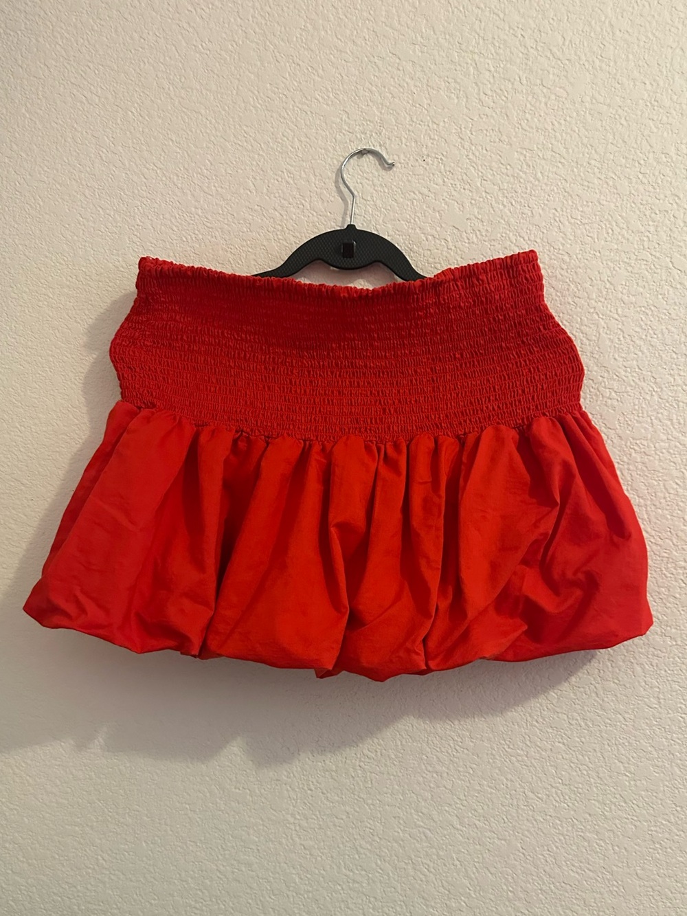 Live 4 Truth Red Smocked Bubble Hem Mini Skirt